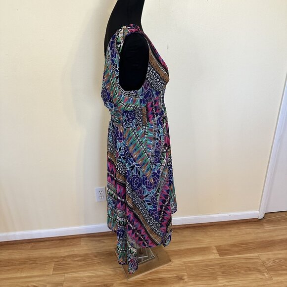 Rabbit Rabbit Rabbit Womens Midi Dress Multicolor Boho Purple Sleeveless XL - Picture 9 of 9